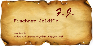 Fischner Jolán névjegykártya
